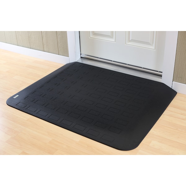 ADA Compliant Rubber Threshold Ramp: 3" Rise x 46" Wide x 34-1/4" Depth